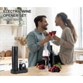 thumbnail image 2 of Electric Wine Opener Set with Charging Base, Rechargeable Automatic Corkscrew Bottle Opener with Pour, Preserver Vacuum Stopper, Foil Cutter, USB Charging Cable, 2 of 7