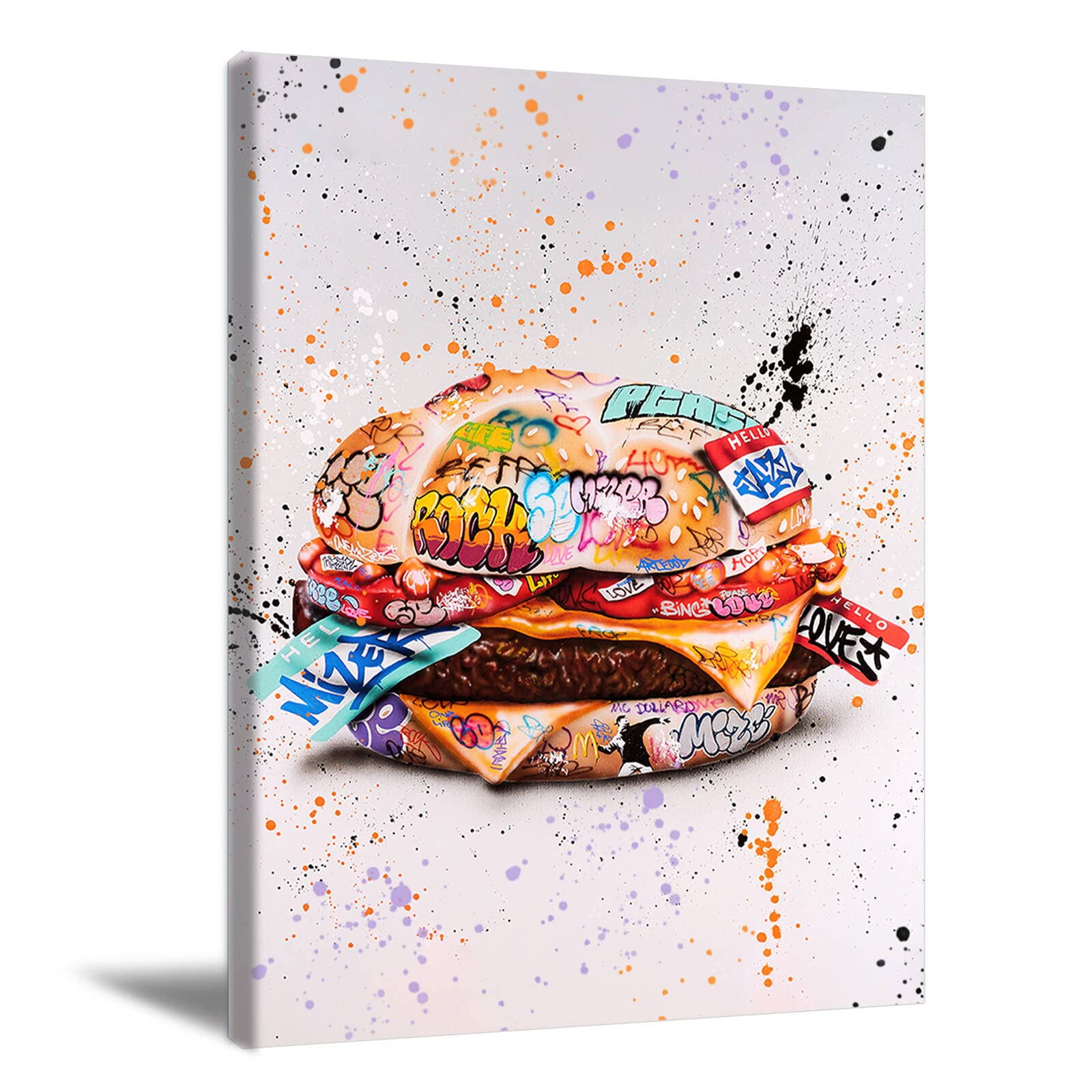 Graffiti Wall Art Hamburger Painting Poster Graffiti Artwork For Wall ...