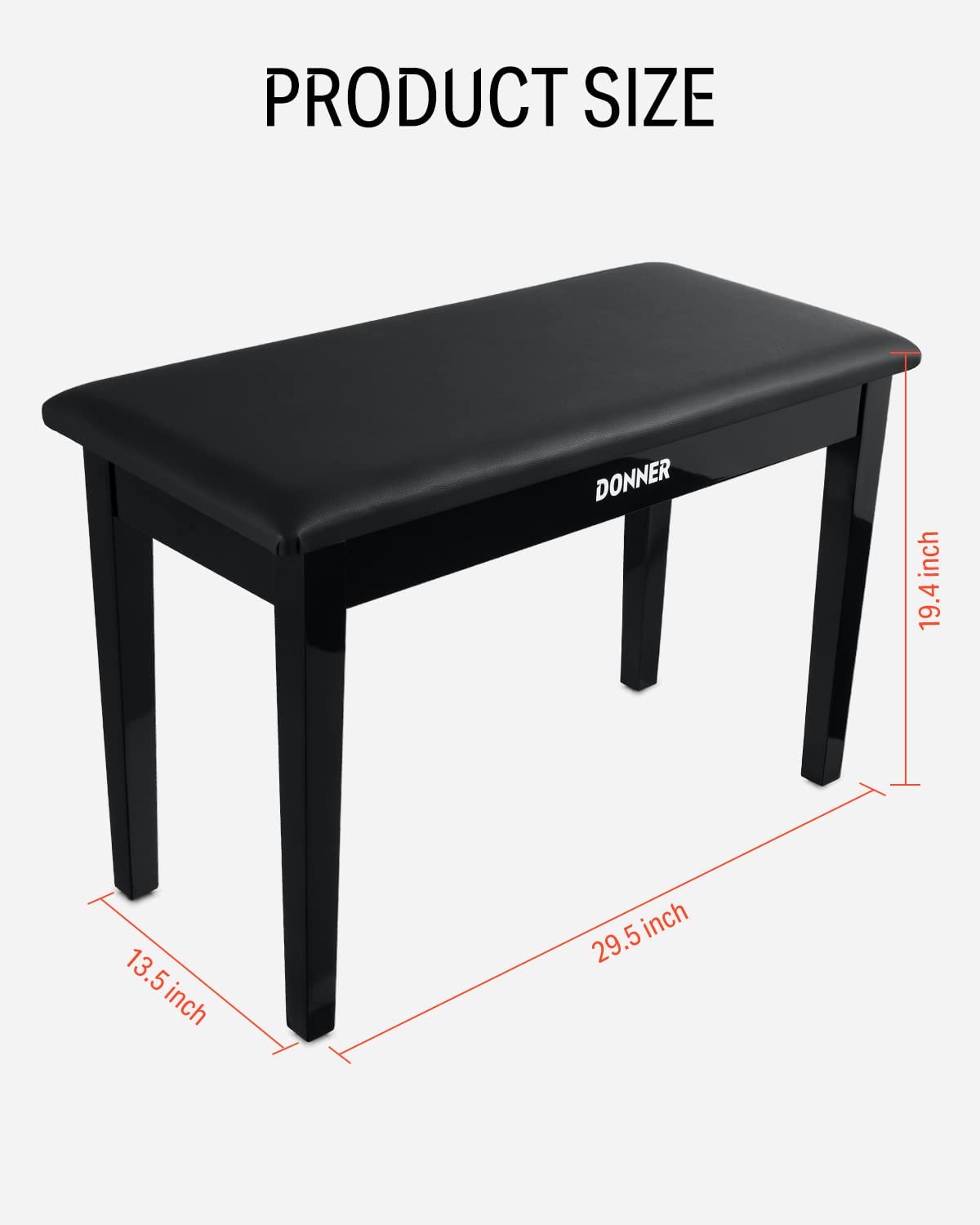 Donner Duet Piano Bench with Storage photo 5