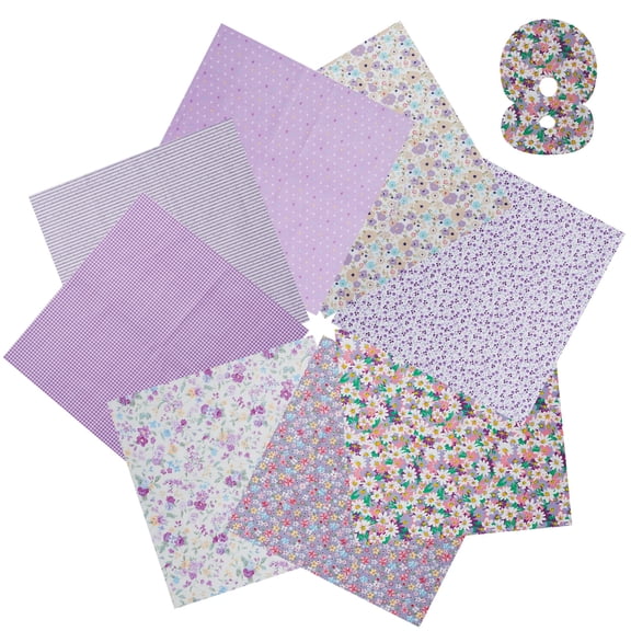 8pcs Fat Quarter Cotton Fabric Square 20" x 20" Quilting Cotton Craft Fabric Pre Cut Square Sheet for Patchwork Sewing Quilting Crafting
