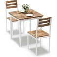 thumbnail image 7 of 3 Piece Dining Table Set, Dining Table and Chairs Set for 2, Kitchen Table Set for Small Spaces, Kitchen, Apartment, White Brown, 7 of 7