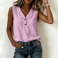 thumbnail image 5 of Pounoo Tank Tops for Women V Neck Sleeveless Button Front Plain Detail Loose Fit Shirts Casual Daily Lightweight Camisoles, 5 of 10
