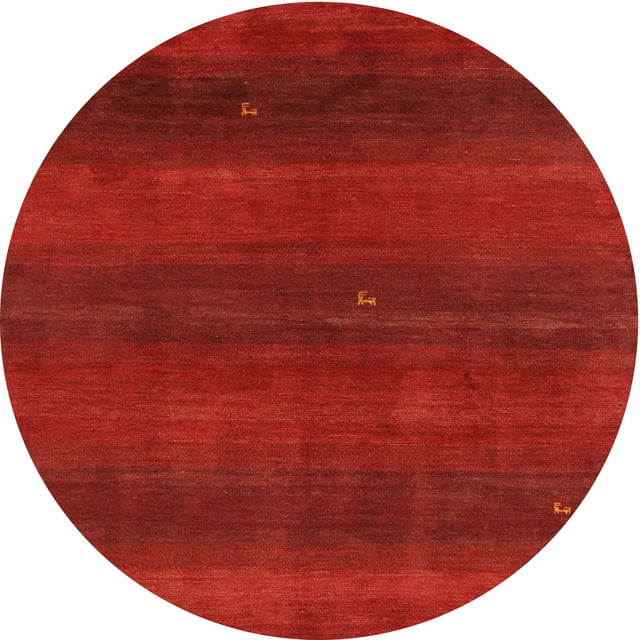 Ahgly Company Tapis Rond Contemporain Rouge Abstrait, 9 Pieds Rond