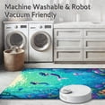 thumbnail image 5 of ODIKA 2'x3' Machine Washable Non-Slip Area Rug, Underwater World Playful Mermaids and Marine Life Circle High Traffic Rug, Blue, 87373, 5 of 7