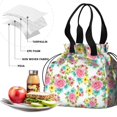 thumbnail image 4 of Pioneer Flower Floral Print Pattern Drawstring Lunch Bag Women - Drawstring Lunch Bag Insulated for Work Office - Stain-Resistant Large Lunchbags for Women with Multi-Pockets, 4 of 6