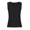 thumbnail image 4 of MIXUE Tank Top for Women Summer Solid Color Square Neck Sleeveless Casual Comfortable Basic Camisole Vest Holiday Wear,Black,M, 4 of 5