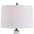 thumbnail image 3 of Benjara BM239397 Bellied Shape Ceramic Table Lamp with Starfish & Sea Shell Carving, White, 3 of 5