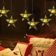 thumbnail image 5 of Candelabro antiviento de estrella de cinco puntas, linterna de vidrieras de hierro, lámpara de viento colgante, candelabro de metal retro, decoración navideña, 5 of 6