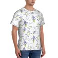 thumbnail image 2 of Qekee Lavender Flowers Classic Fit T-Shirt Men's Shirt Men's Tight Short Sleeves for Exercise, Running, Mountaineering - Lavender Flowers, 2 of 9