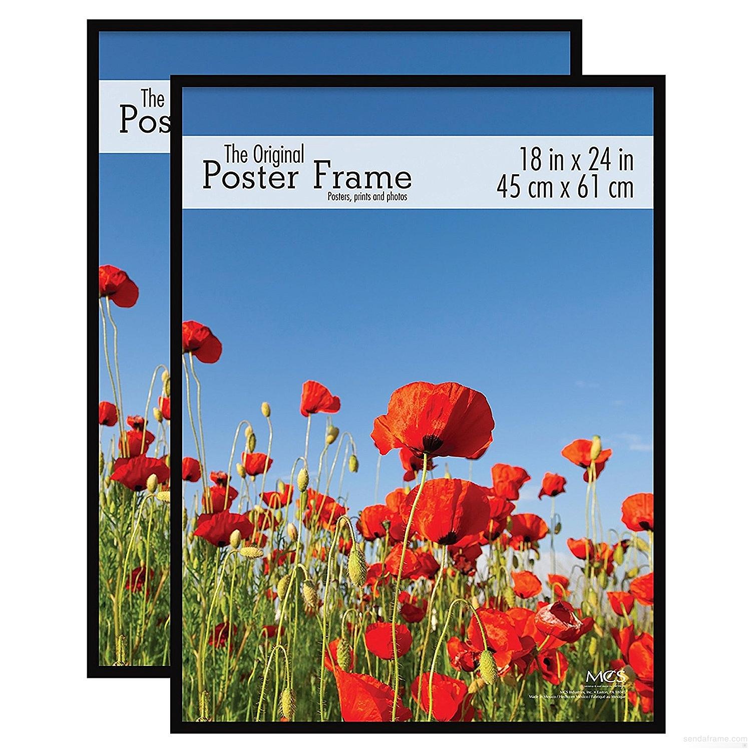 Photo 1 of Black plastic POSTER size frame with Corrugated Backing 2 Pack