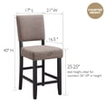 thumbnail image 4 of Woven Fabric Counter Stool with Flared Back and Black Wood Base, 36-39 in. Counter Height, Set of 2, 4 of 15