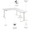 thumbnail image 2 of Scranton & Co Engineered Wood 60W L-Shaped Standing Desk in White, 2 of 7