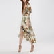 thumbnail image 4 of Mujeres Floral V Zambullirse Maxi para proteger Vacaciones Verano Beige, 4 of 9