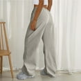 thumbnail image 4 of BLVB Track Pants for Women Low Rise Drawstring Baggy Wide Leg Cargo Pants Jogger Sweatpants for Women, 4 of 4