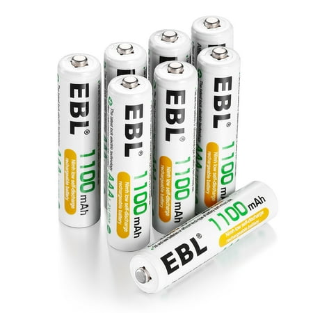 EBL 8-Pack 1.2v AAA Battery Ni-MH 1100mAh Rechargeable Batteries for Camera Toys (Best Rechargeable Batteries For Flash)