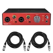Focusrite Clarett 2Pre 8-Channel 10-In/4-Out Audio Interface with Software Suite, Bundle with 2x H&A 15' Value Series XLR Mic Cable