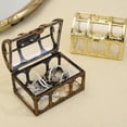 thumbnail image 4 of Vintage Treasure Storage Box Transparent Pirate Jewelry Boxes Earrings Crystal Gem Jewelry Organizer Trinket Display Travel Case Gold Large, 4 of 6