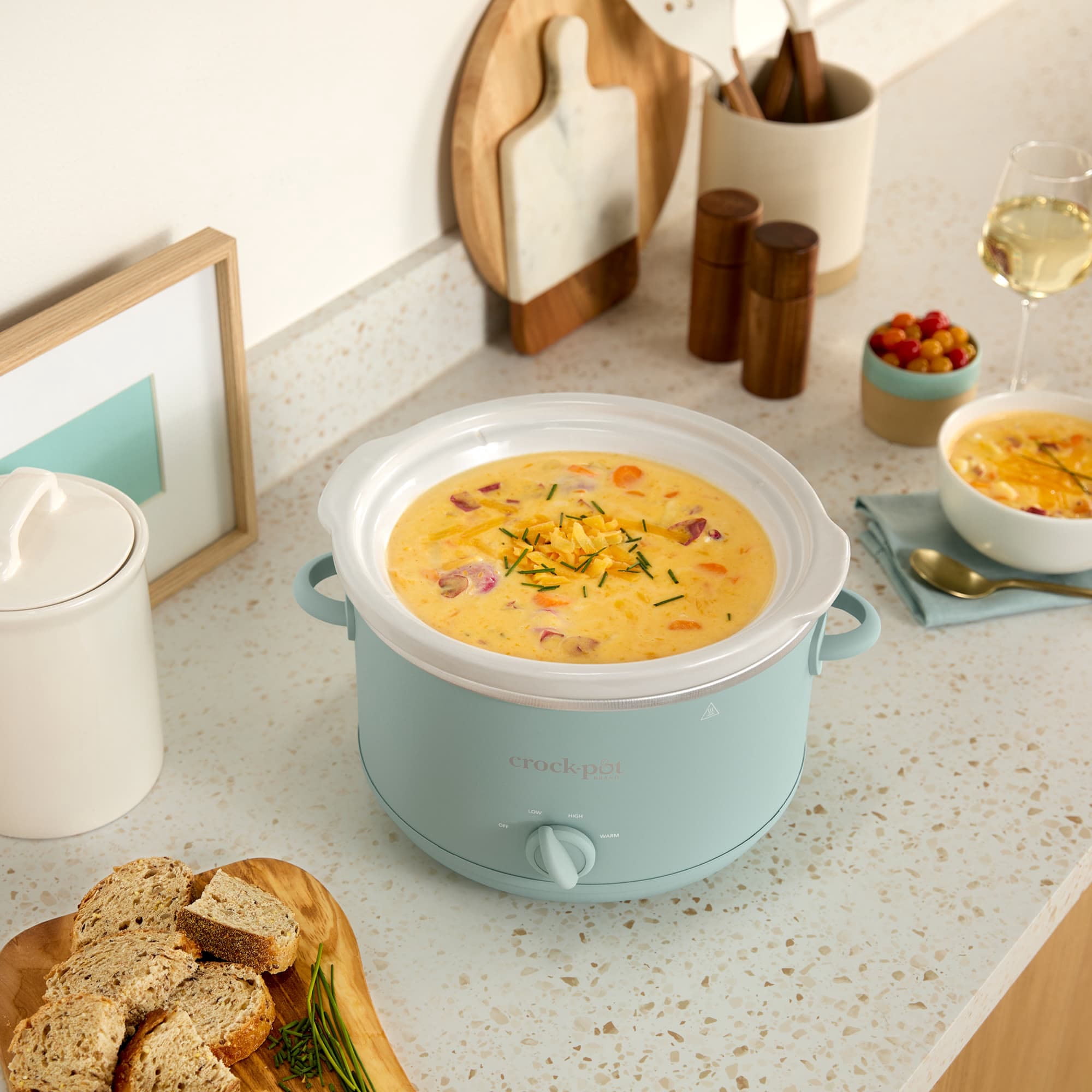 Crock Pot Design Series Manual Slow Cooker, 4.5 Qt Kitchen Appliance, Ocean Fog Green