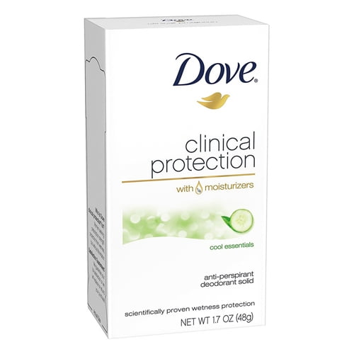 Dove Clinical Protection Antiperspirant And Deodorant Solid, Cool Essentials - 1.7 Oz