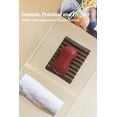 thumbnail image 5 of Bar Soap Holder Ceramic Soap Dish Japanese Style for Countertop & Saver for Shower Sink and Kitchen, with Self Drain, Lift Soap Keep Dry, Purple, 5 of 11