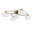 thumbnail image 5 of Warehouse of Tiffany Camris 5-Light Brass Chandelier Frosted Glass Shades, 5 of 5
