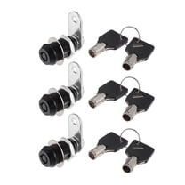Unique Bargains 3 Set 1-1/8 Inch RV Campervan Lock with 6 Keys RV Storage Door Locks for File Cabinet Toolbox Black
