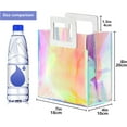 thumbnail image 2 of 1 Pack Holographic Gift Bags with Handles & 2 Tissue Paper Sheets – Iridescent Transparent Reusable Bags for Women, Girls, Birthdays, Weddings，Purple Gift Bag, 2 of 4
