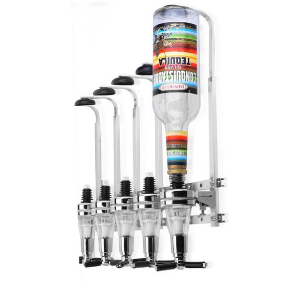 Wine Liquor Dispenser Wall Mount Stand Rack Beer Alcohol Holder Bar 4 Bottle