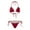 Wine, variant on Women's Bikini Swimsuit Set with Seashell Accents and Lace Trim - Breathable Quick-Dry Fabric for Poolside Bathing Suits Red S