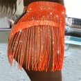 thumbnail image 5 of Womens Skirts Sexy Glitter Diamond Straps Splicing Tassel Grid Skirt Sexy Stylish Party Dresses, 5 of 8