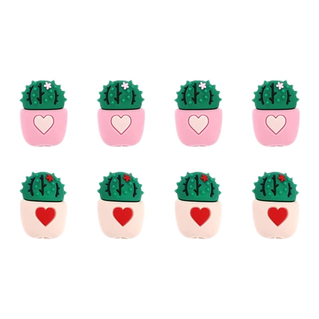 MasteelfCA 8Pcs Adorable Cactus Designed USB Cable Plug Protector Data Line Protector