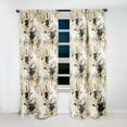 thumbnail image 2 of Designart "Monochrome Geometric Florals I" Boho Blackout Curtain Panels, 2 of 4