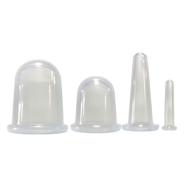 Mini taza ventosa de vacío tazas de masaje conjuntos de ventosas faciales para el cuerpo y la cara, relajación, Anti-envejecimiento, Anti-celulitis - Claro (4 juegos) Zulema Aspiración de silicona al vacío