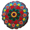 thumbnail image 2 of Stylo Culture Ethnic Round Floor Pillow Traditional Sujani Embroidered Cushion Cover Colorful 18 x 18 Small Decorative Decor Seating Tuffet Seat Pouf Cover Footstool Cotton Floral Set Of 2, 2 of 5