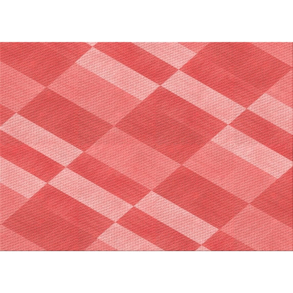 Ahgly Company Indoor Rectangle Patterned Ruby Red Area Rugs, 8' x 10'
