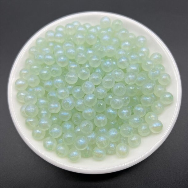 Cuentas espaciadoras de acrílico de 6mm, 8mm y 10mm, cuentas de forma redonda de sirena, abalorios de para fabricación de joyería DIY, pulseras, accesorios para el cuello