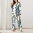 thumbnail image 3 of Disketp Pajamas Set Long Sleeve Sleepwear Womens Button Down Nightwear Pj Sets-Flowers And Butterflies, 3 of 9