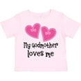 thumbnail image 3 of Inktastic My Godmother Loves Me Hearts Girls Toddler T-Shirt, 3 of 5