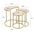 thumbnail image 3 of TOV Furniture Crescent 19"H Modern Iron Metal Side Table in White/Gold, 3 of 11
