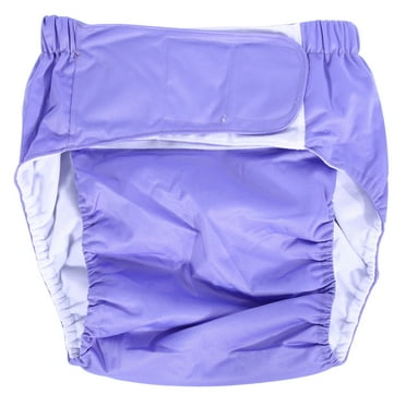 Washable Adult Incontinent Ultra Absorbent Adjustable Cloth Diaper Nappy Pants(Liight Purple)