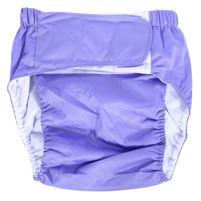 Pañal de tela lavable para adultos incontinentes, ultra absorbente y ajustable (morado claro)