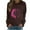 Brown, variant on Womens Trendy Sweatshirts Breast Cancer Print Blouse Crew Neck Loose Long Sleeve Tops M