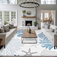 thumbnail image 3 of 6'x9' Area Rugs, Navy Blue Coastal Indoor Outdoor Area Rug for Living Room Bedroom, Coral Jellyfish Nautical Washable Bathroom Rugs Kitchen Floor Carpet Mats Home Decor Aesthetic, 3 of 8