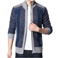 thumbnail image 2 of XMMSWDLA Blousse for Men Winter Turtleneck Long Sleeve Knitting Cardigan Zipper Sweater Coats, 2 of 4