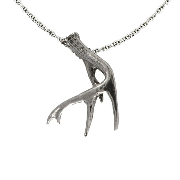 Antler Shed Pendant, Elk Antler Jewelry, Deer Antler Necklace, Antler Charm, Charm with Necklace Chain, Handmade in the USA, M009PEN