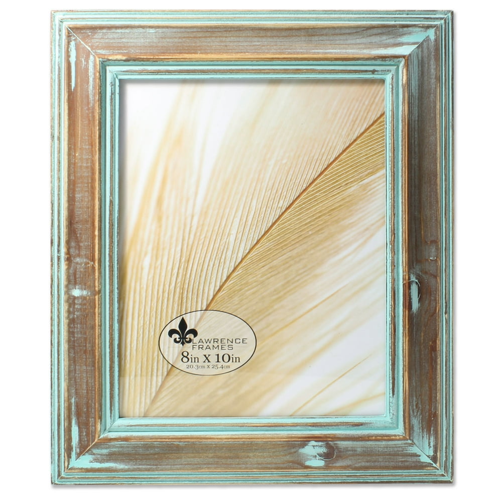 8x10 Weathered Wood With Verdigris Wash Picture Frame