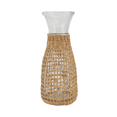 thumbnail image 5 of KHBUAB 1Pc Decorative Straw Woven Glass Vase for Desktop Flower Arrangement, 5 of 8