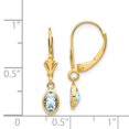 thumbnail image 2 of 14k Yellow Gold Aquamarine March Earrings Drop Dangle Birthstone, 2 of 6