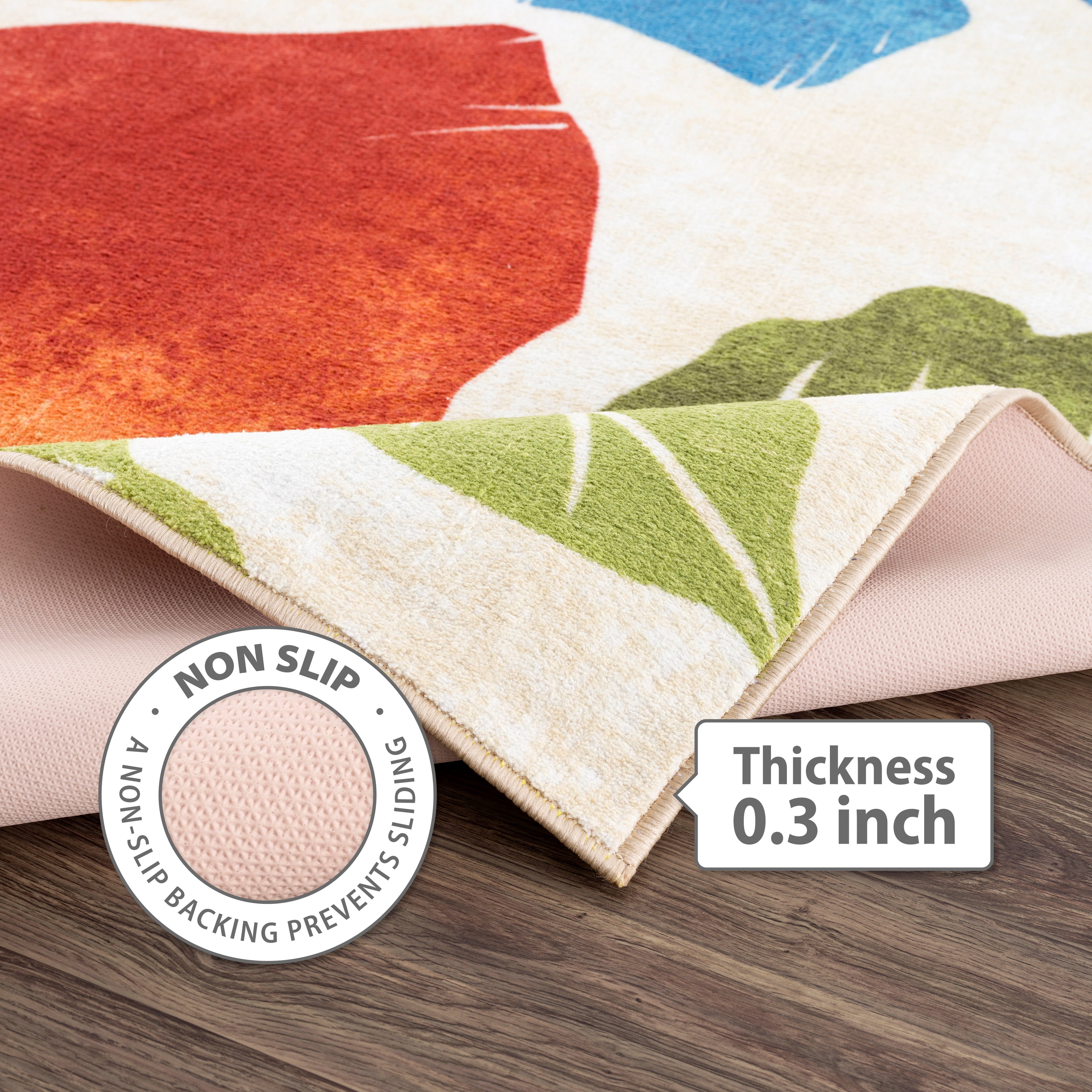 CAMILSON Solana Non Slip Modern Floral Indoor Area Rug Multicolor 5x7