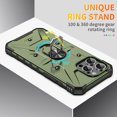 thumbnail image 4 of Compatible for iPhone 16 Pro Case, Military Grade Shockproof Rugged Heavy Duty Protective Durable Phone Cover with Built-in Rotating Ring Kickstand for iPhone 16 Pro, Armygreen, 4 of 8
